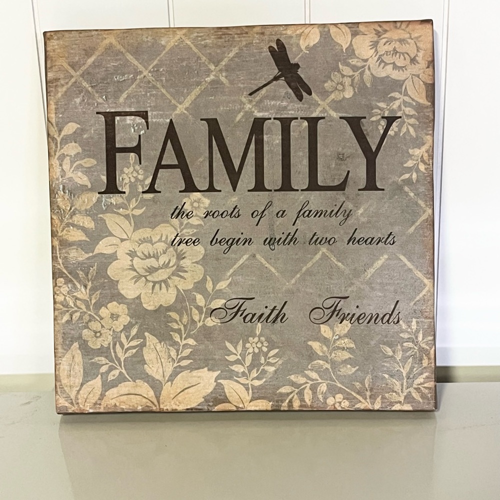 Decorative Family Wall Art with Floral Design